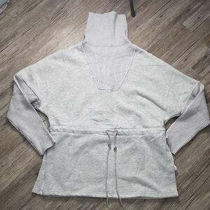 Elegant Light Gray Cowl Neck Sweater